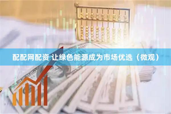 配配网配资 让绿色能源成为市场优选（微观）